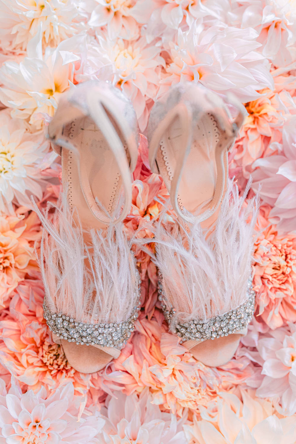 feathered wedding shoes