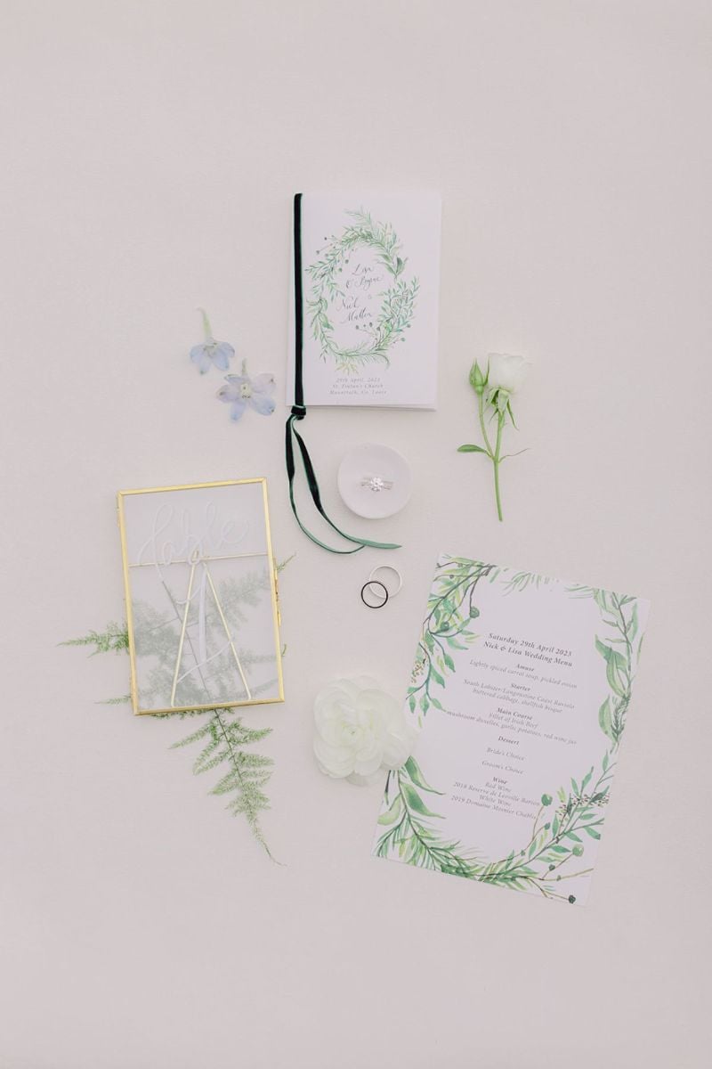 nature-inspired watercolor wedding invitations