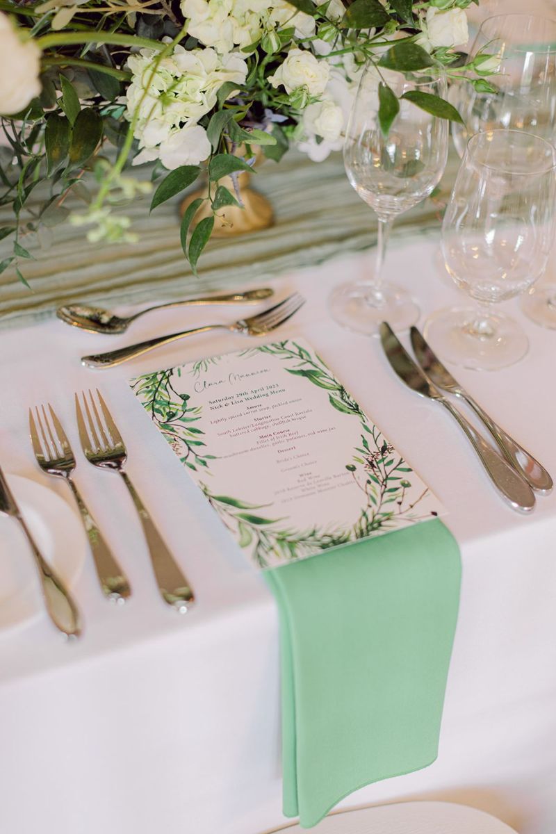 nature-inspired wedding menu