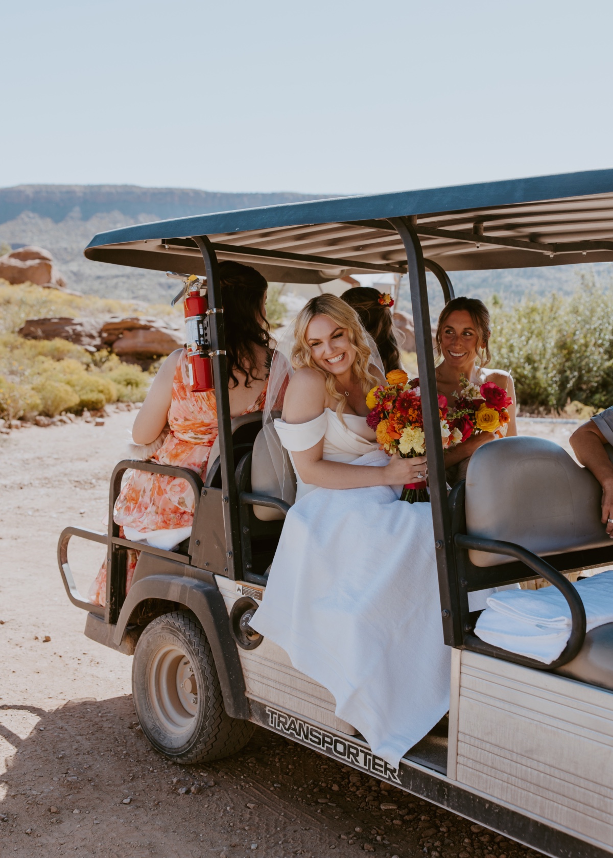 golf cart wedding shuttle