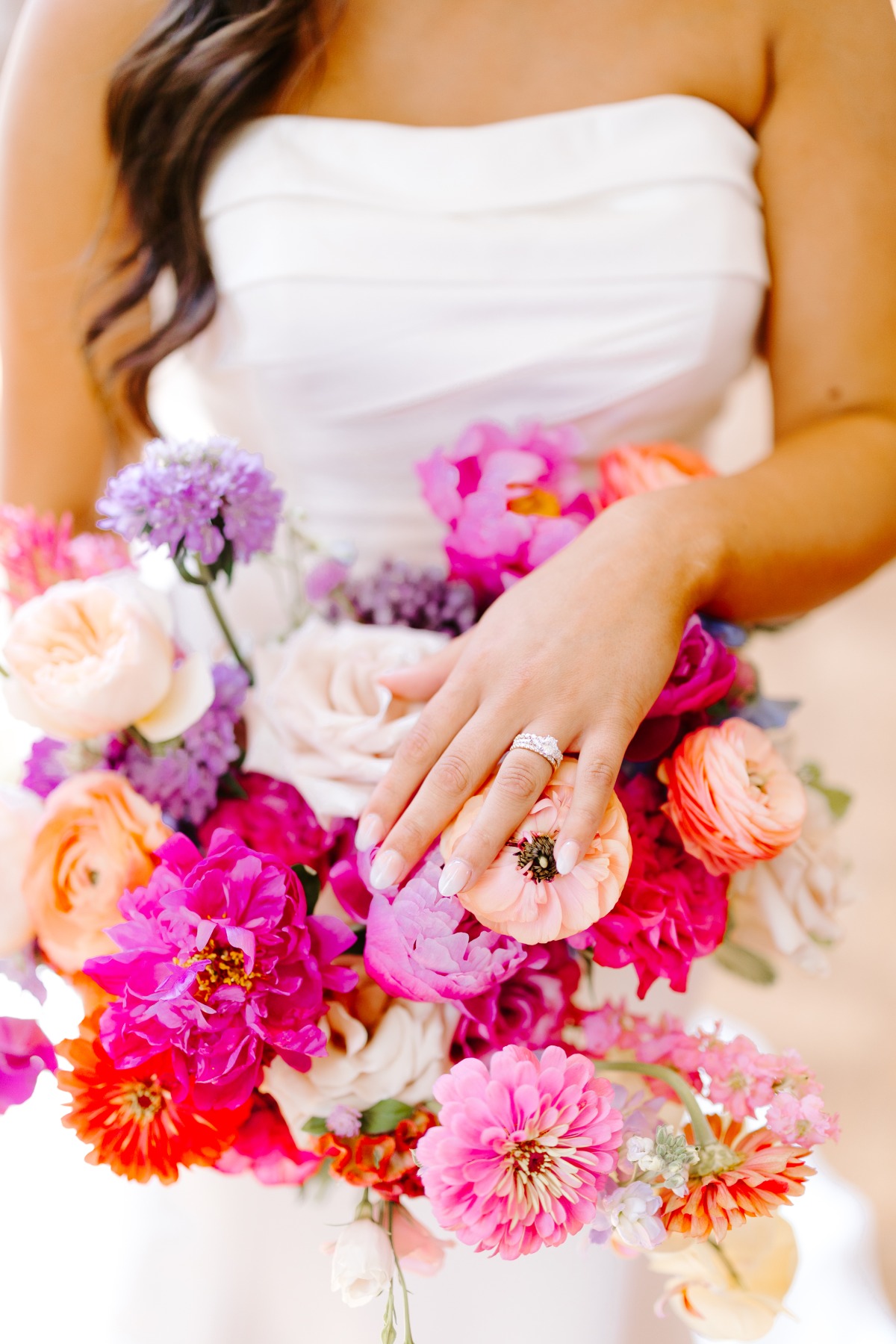 bright colorful summer bridal bouquet