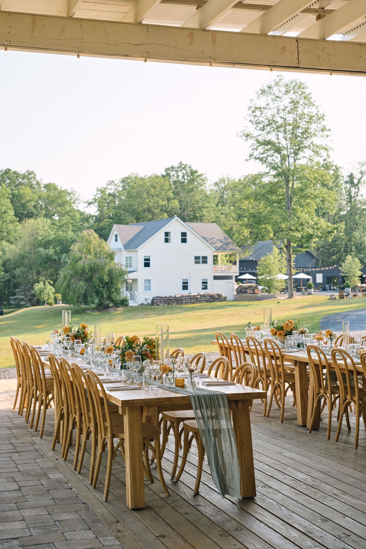 Sustainable and organic wedding reception with wood accents