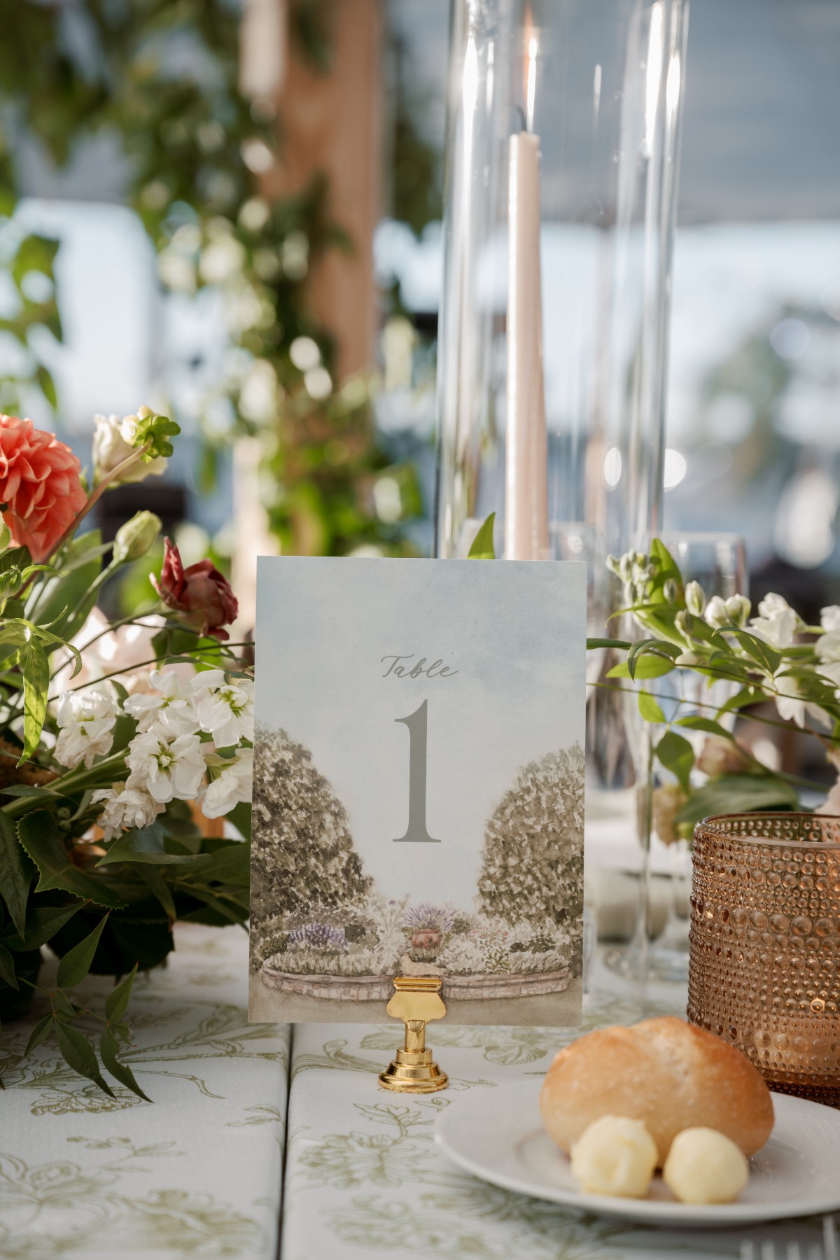 watercolor table number