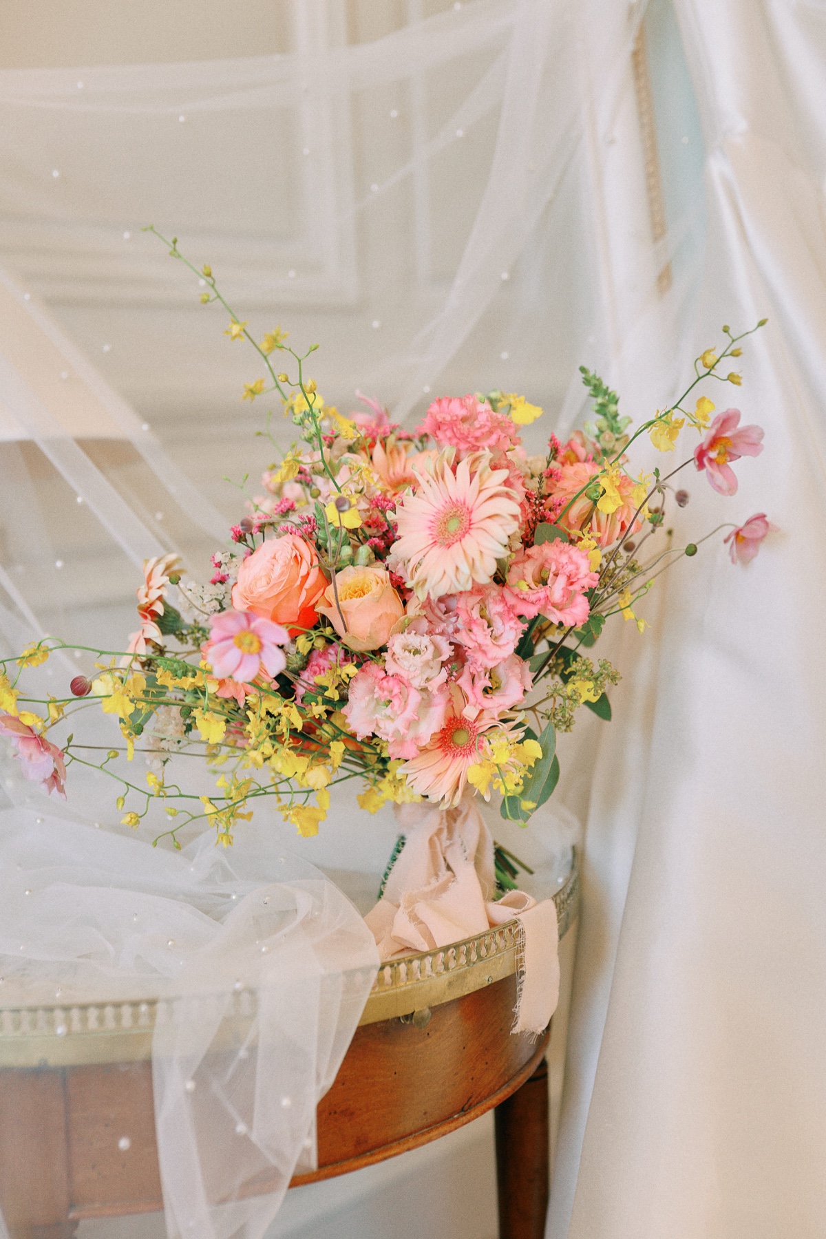 Pink pastel wedding bouquet 