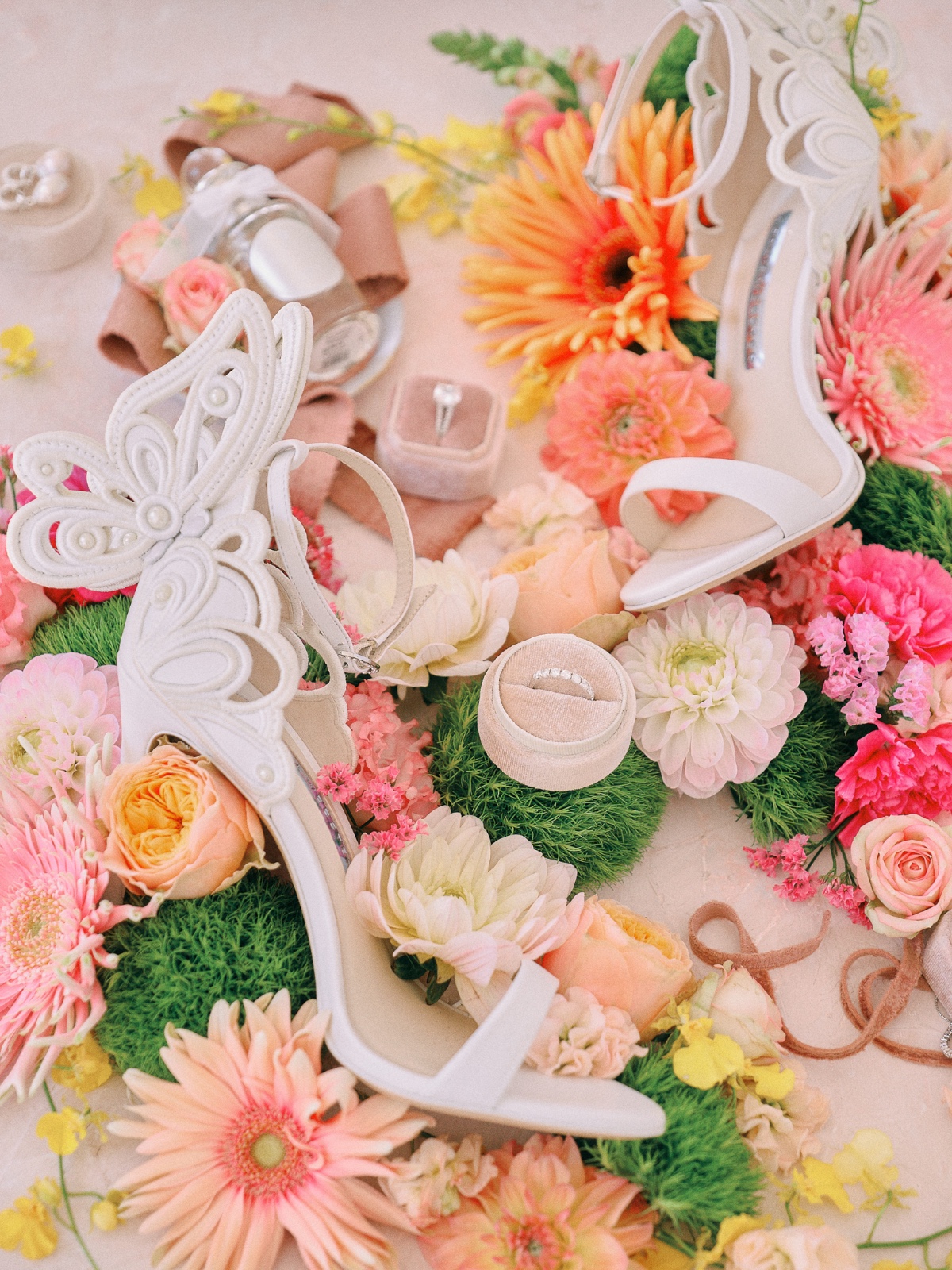 Butterfly wedding heels 