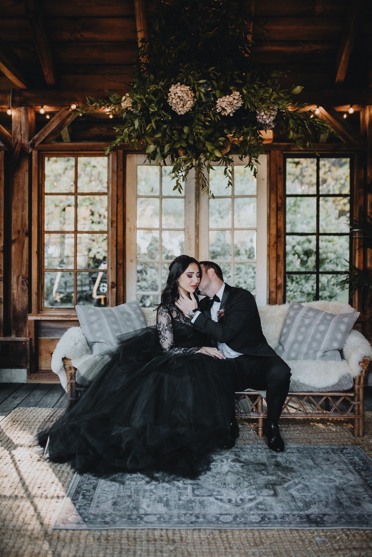 Dark and moody Hudson Valley wedding with fall foliage 