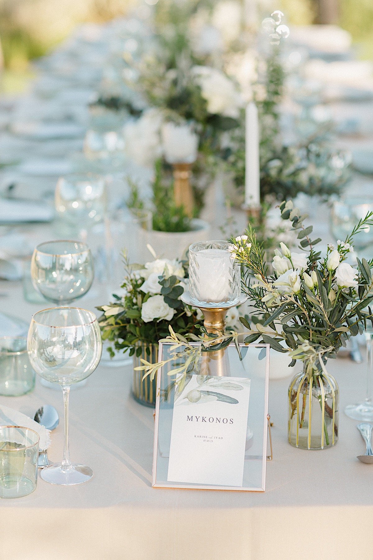 Timeless olive branch inspired wedding reception decor