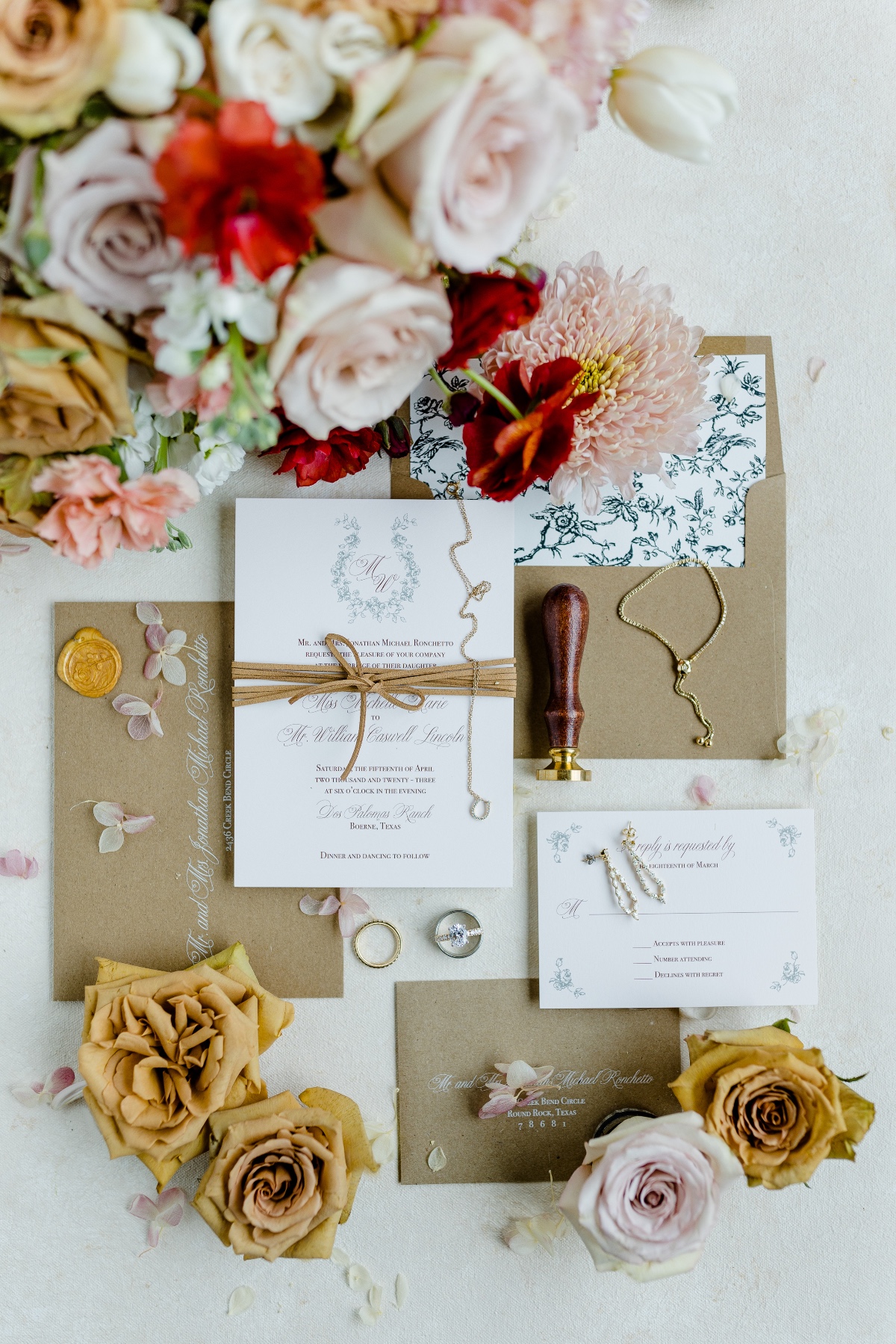 elegant barn-inspired wedding invitations