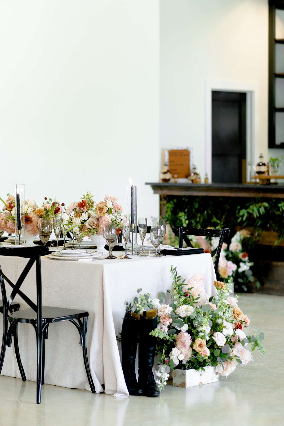 black wedding reception furniture