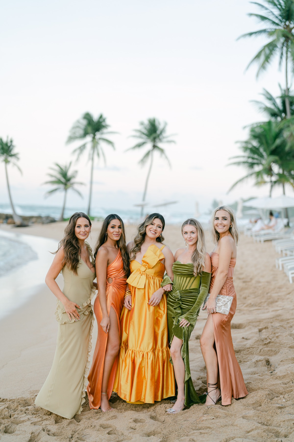 tropical silk bridesmaids dresses