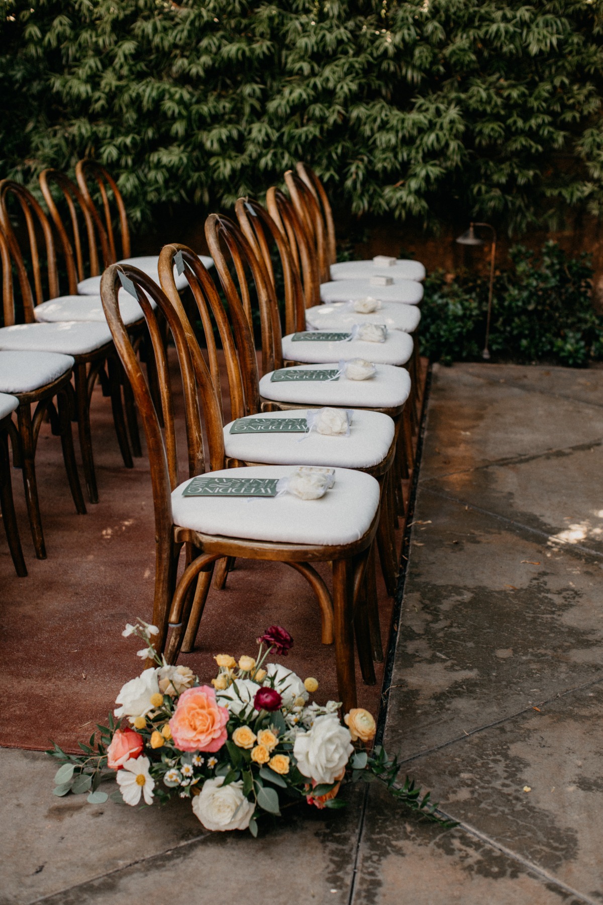 wood chairs for wedding ceremony