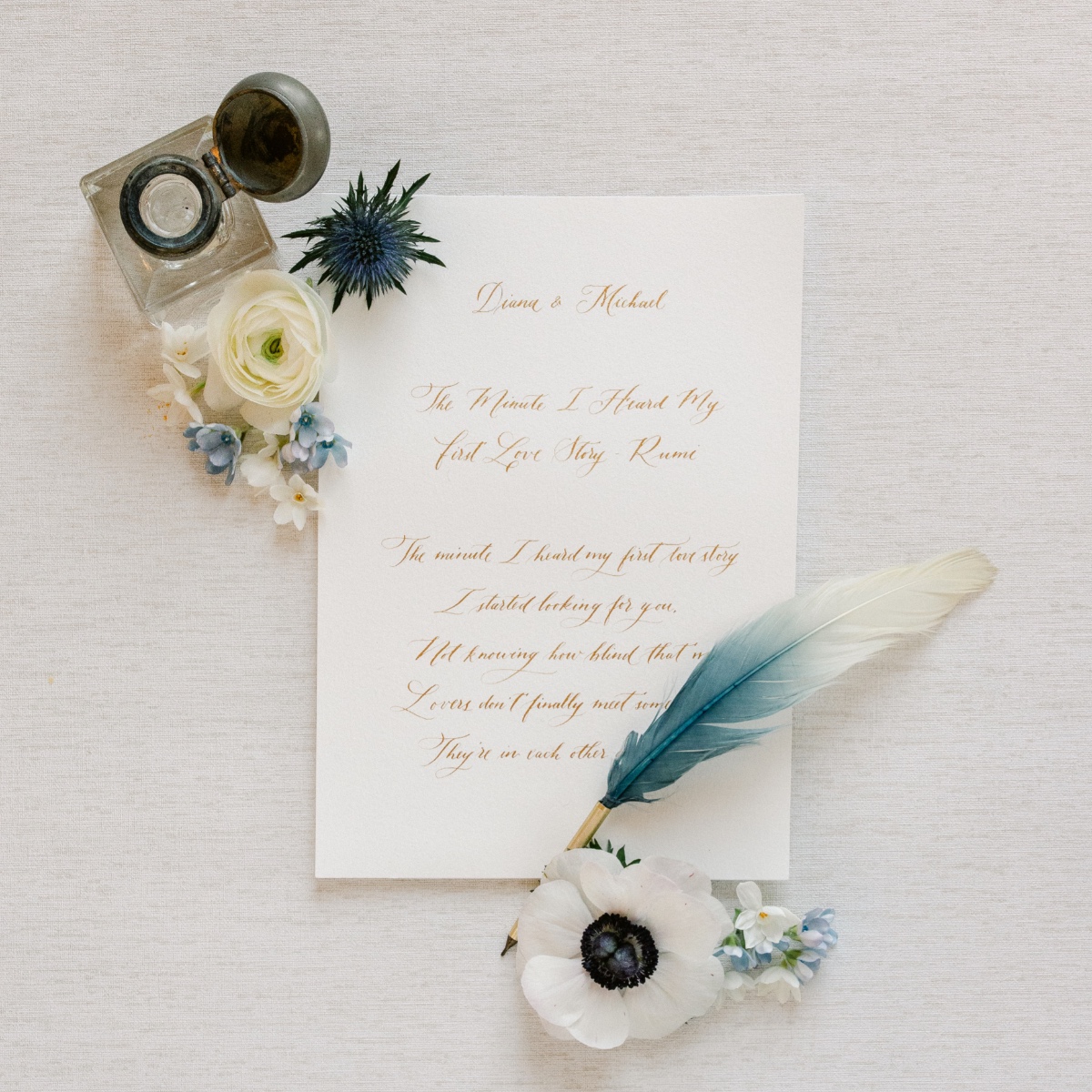 hand calligraphy wedding invite