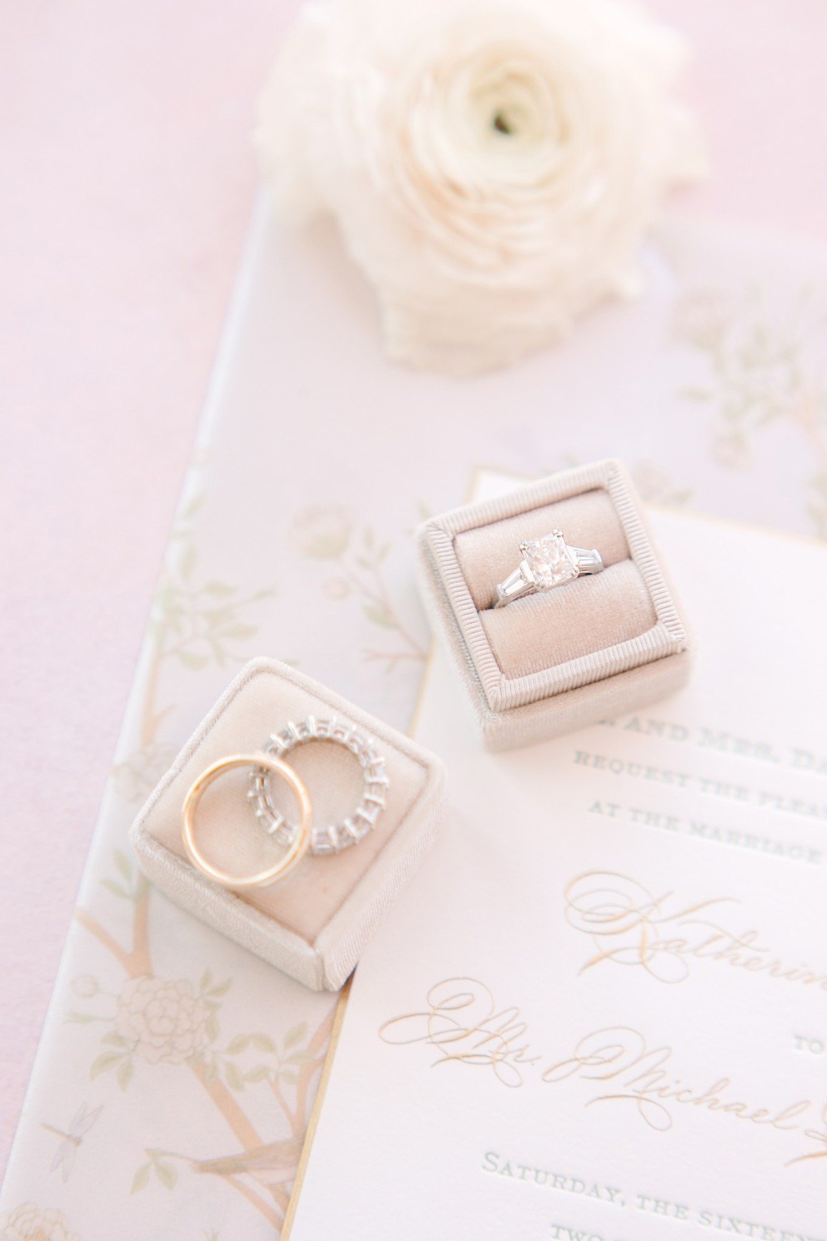 flat lay wedding ideas with wedding rings