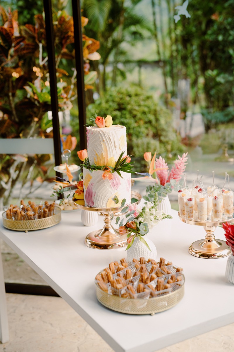 bite-sized wedding dessert table