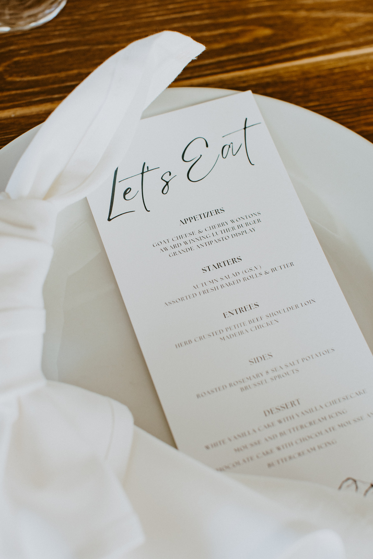 modern wedding menu design