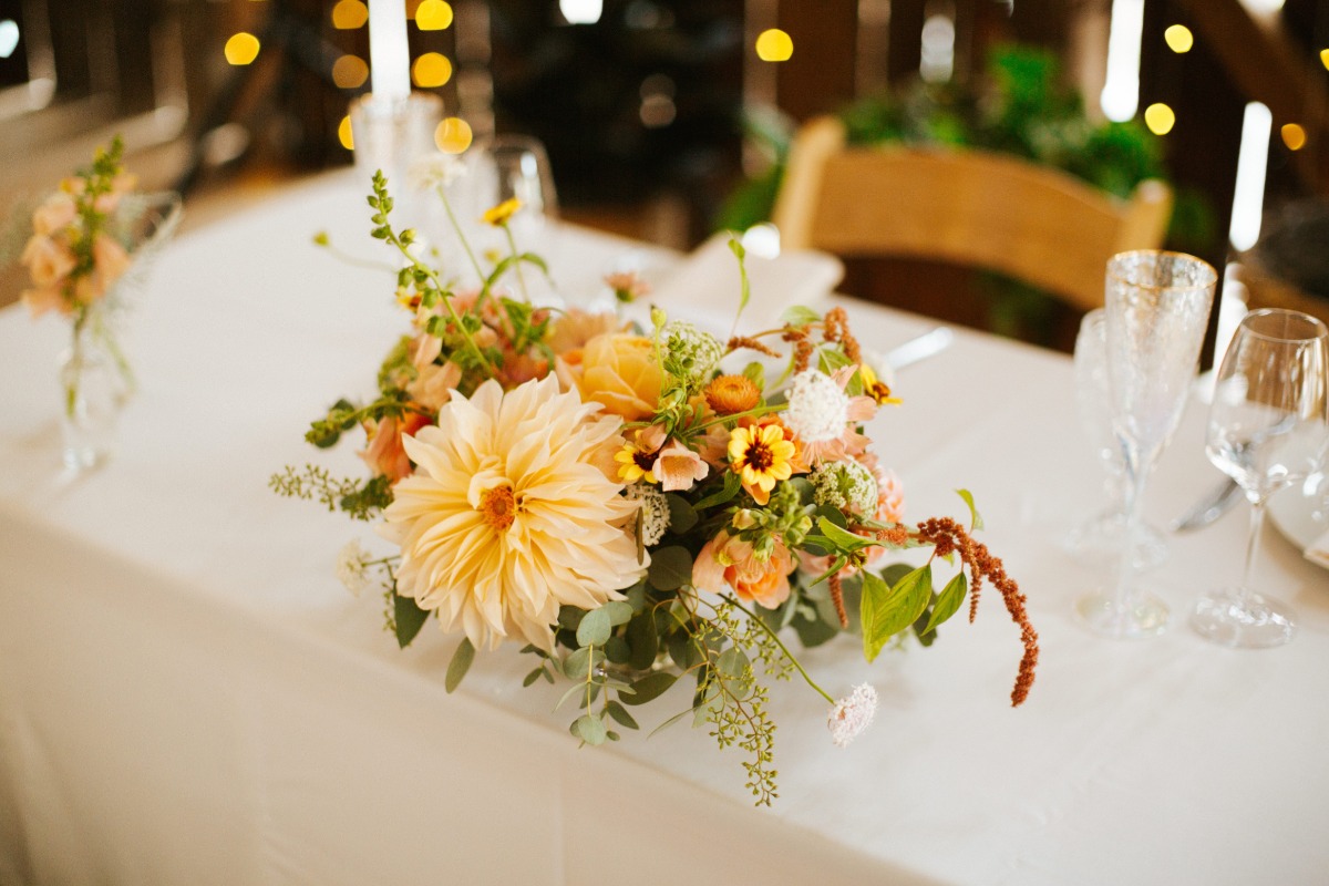sunset-inspired centerpieces