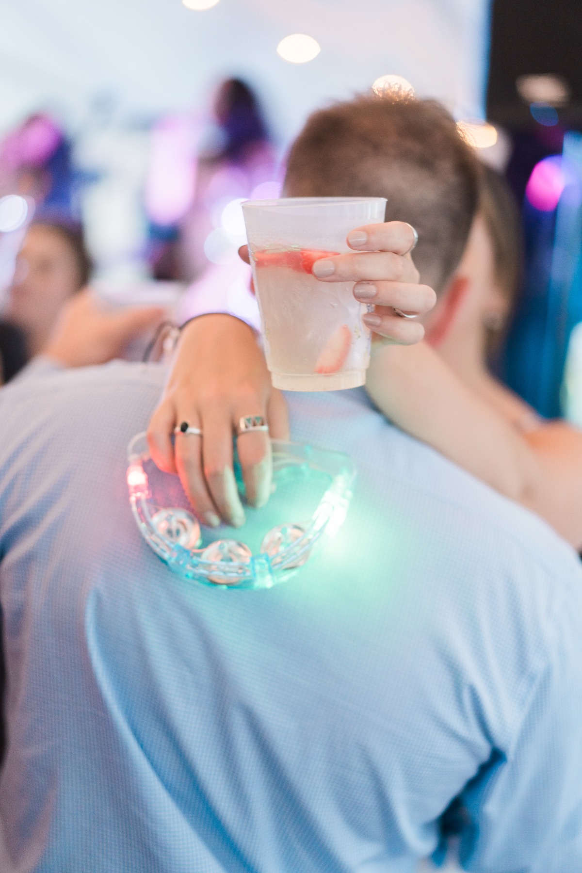 Light up tambourine for wedding reception dance floor 