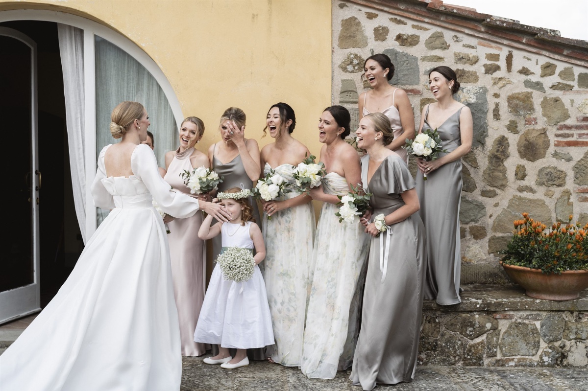 grey silk bridesmaid dresses