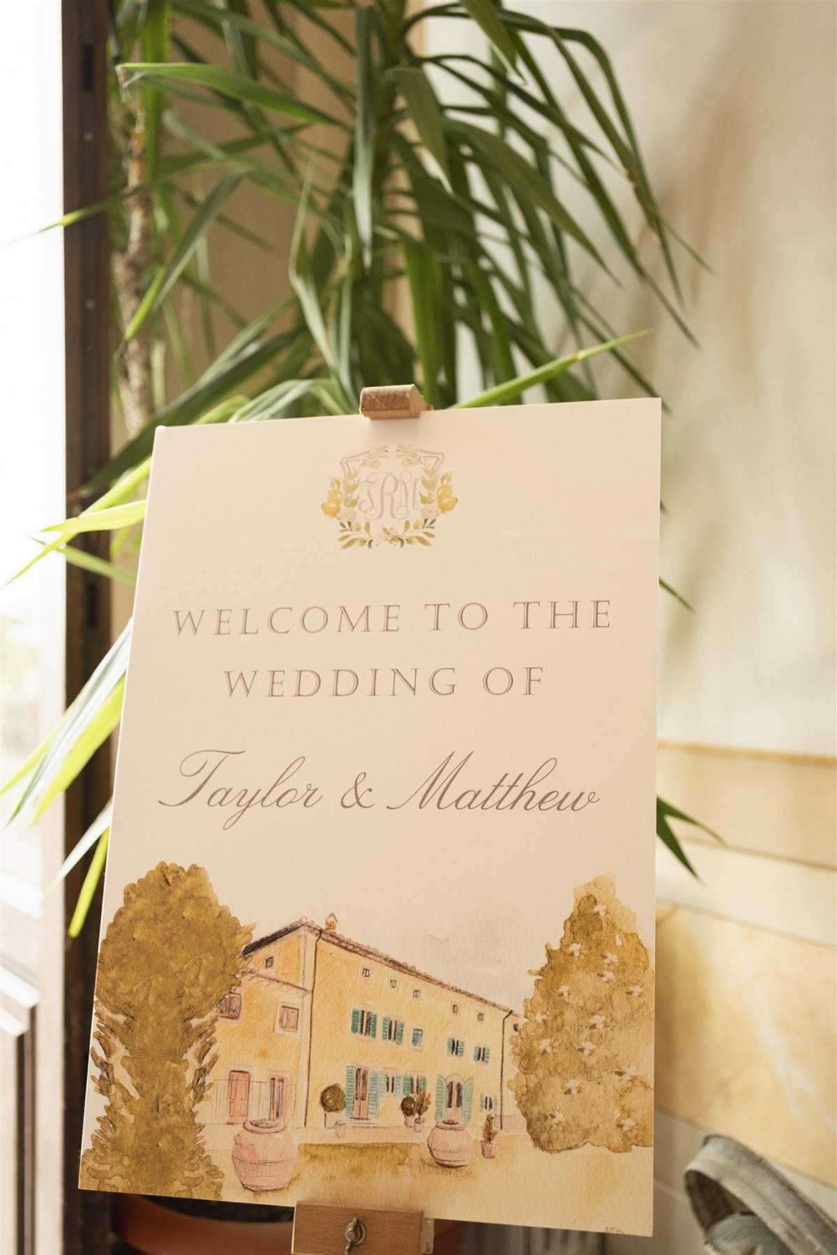 custom watercolor welcome sign for wedding 