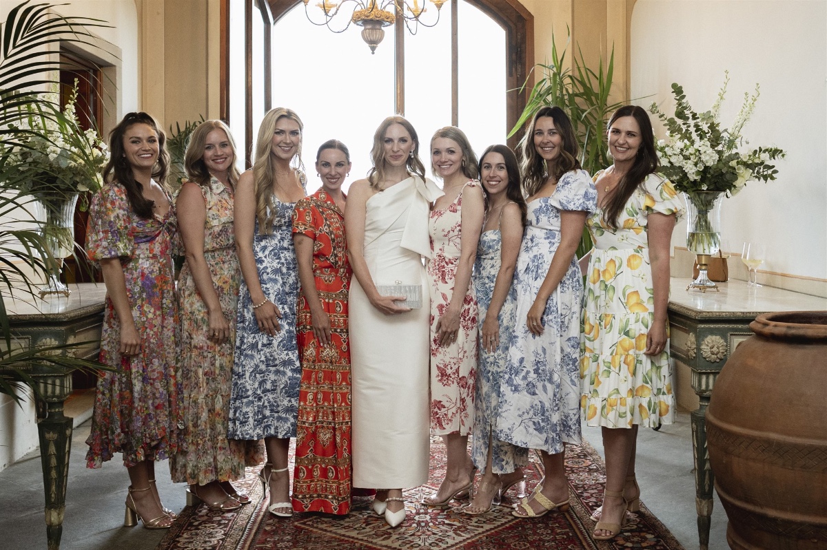 European inspired patterned wedding party dresses