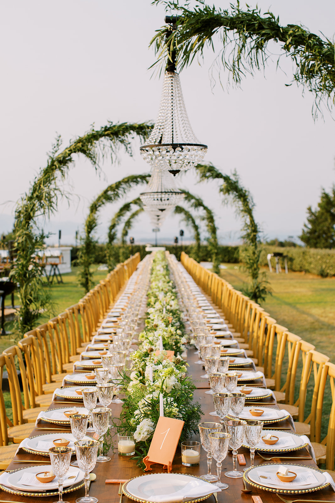 long banquet table for wedding reception