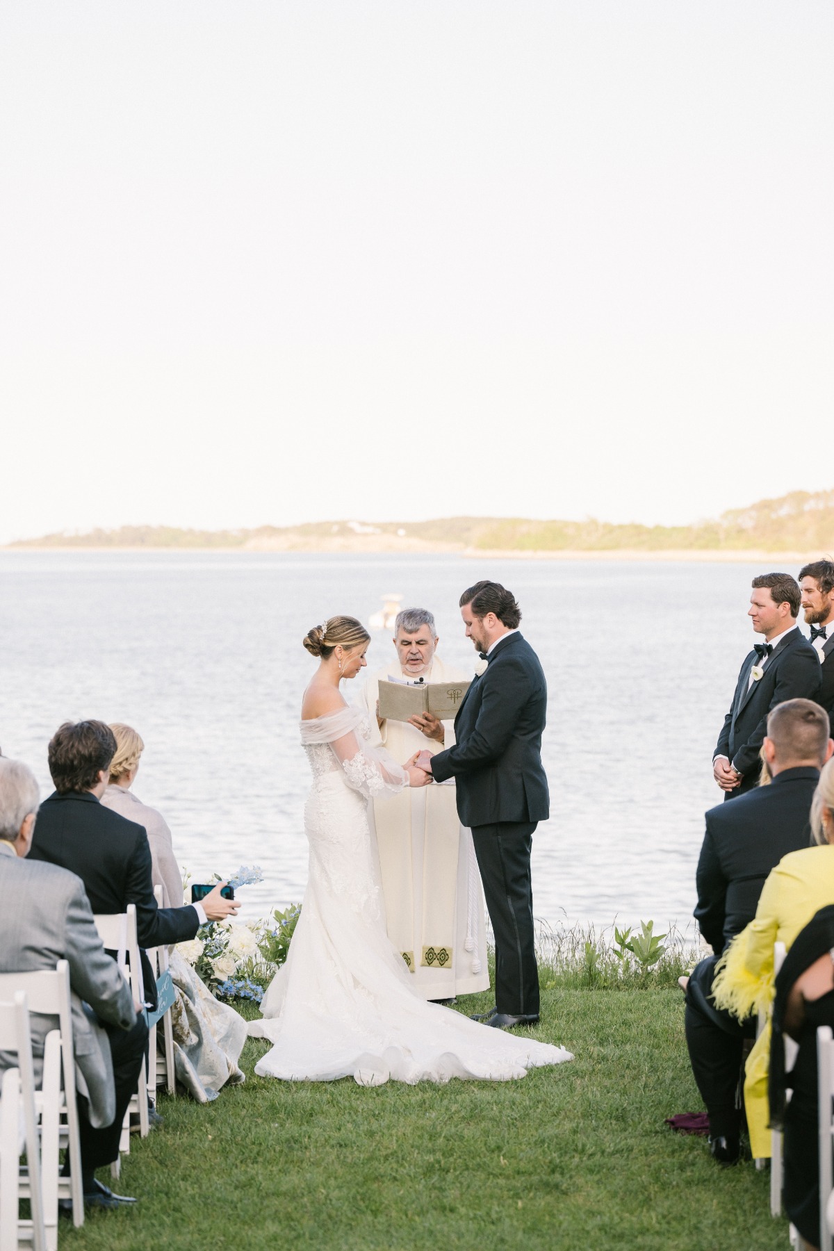 Elegant East Coast seaside wedding ceremony in Cape Cod