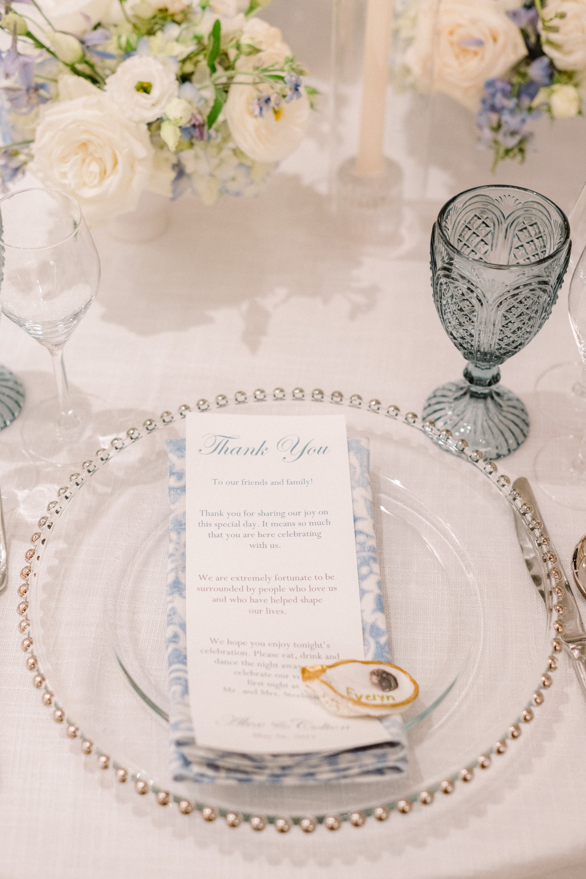 Timeless vintage inspired reception table setting for wedding