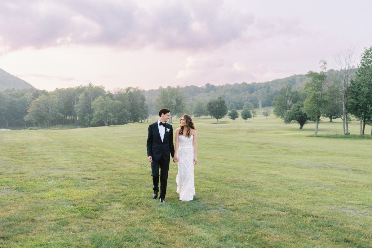 Dreamy sunset wedding portraits in Catskill New York 