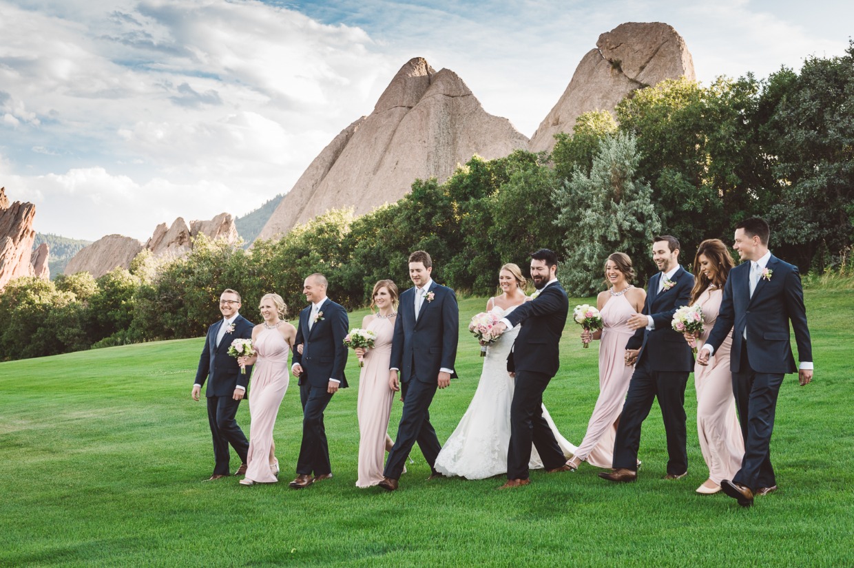 wedding with rock formations in the background in denver 