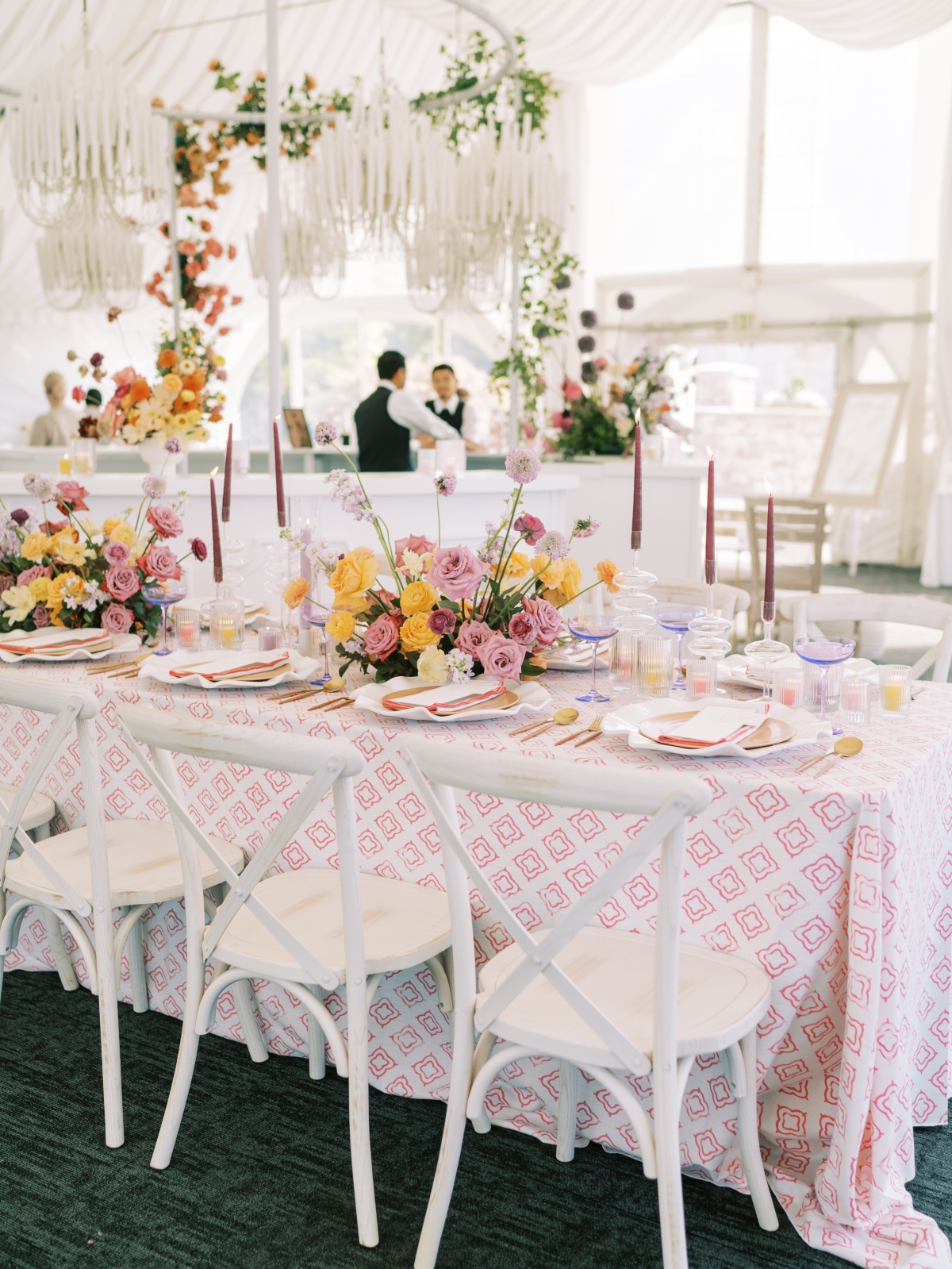 patterned table linens