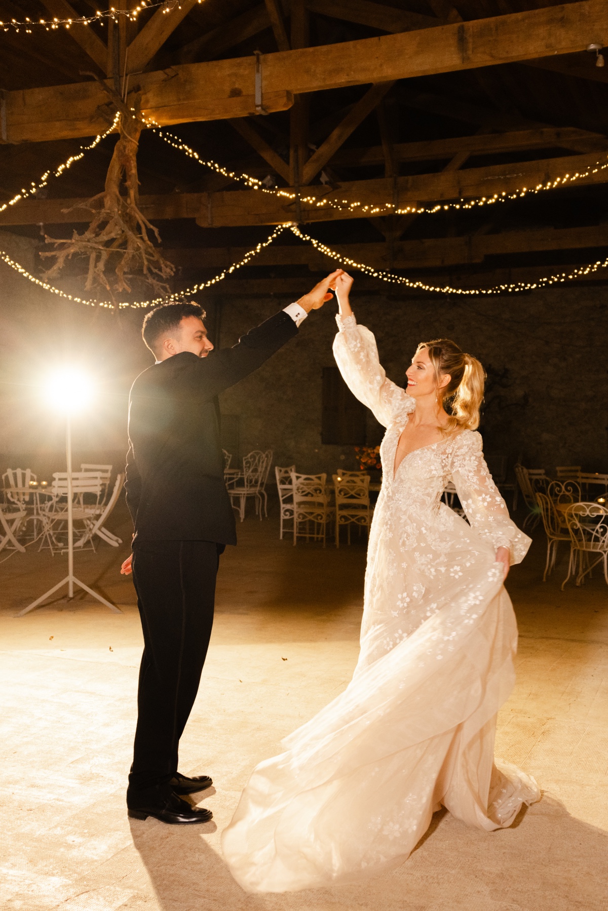 Romantic waltz for first dance at French chateau wedding