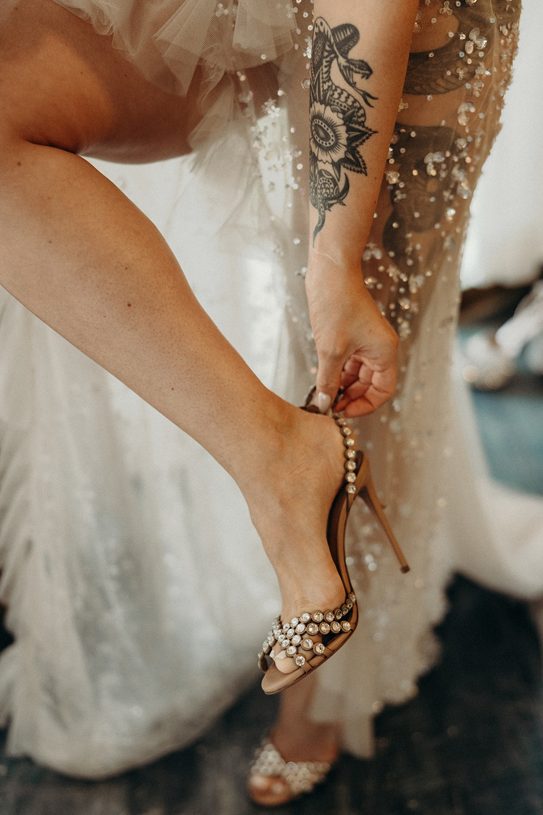 Sparkly Aquazzura wedding heels 