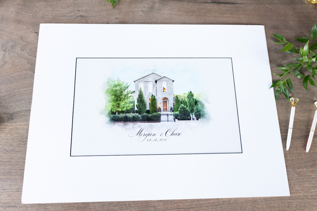 framed painting guestbook