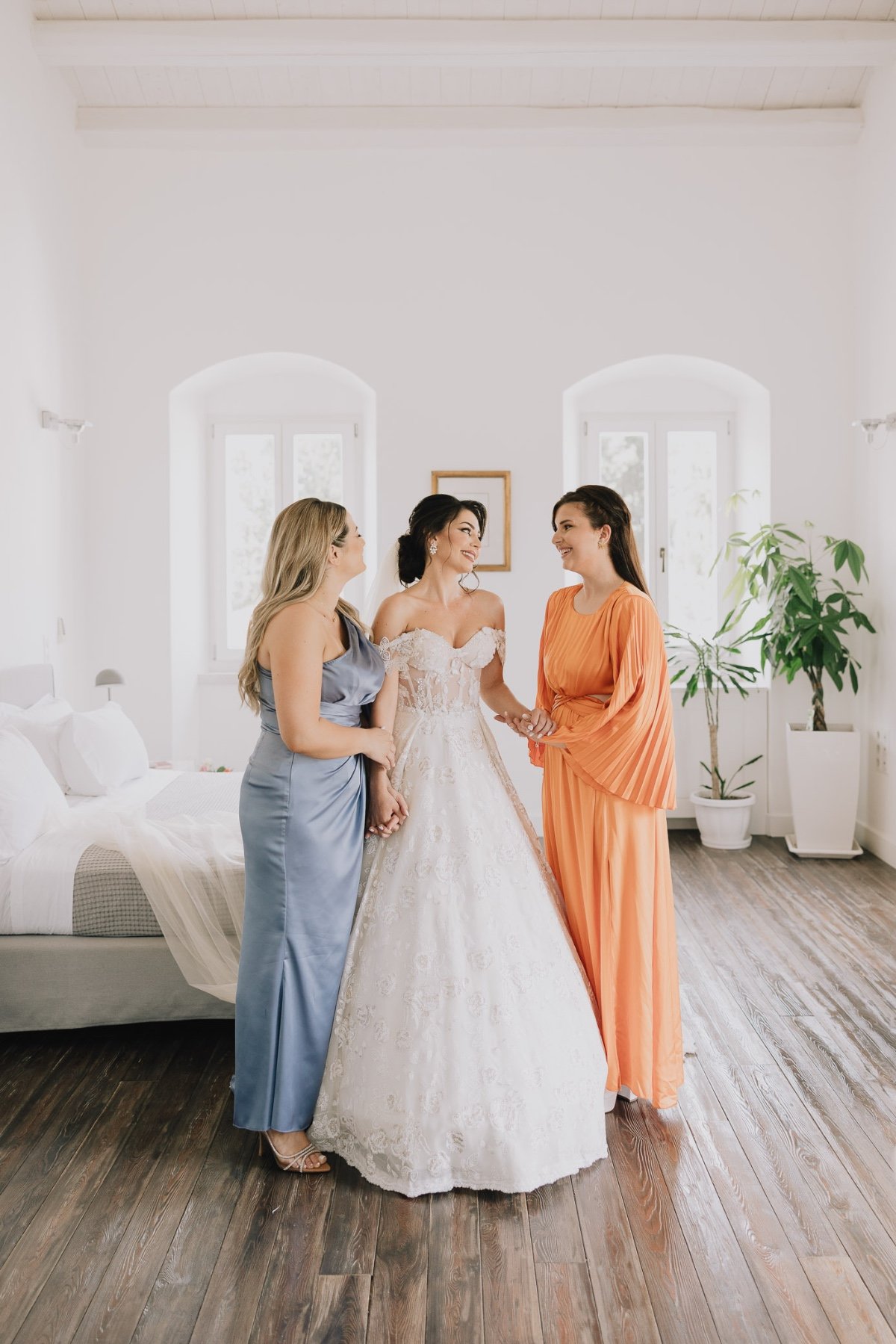 summery mix and match bridesmaid dresses