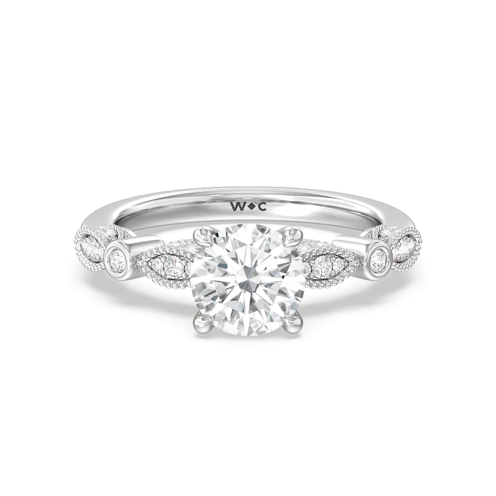 vintage inspired diamond engagement ring from with clarity