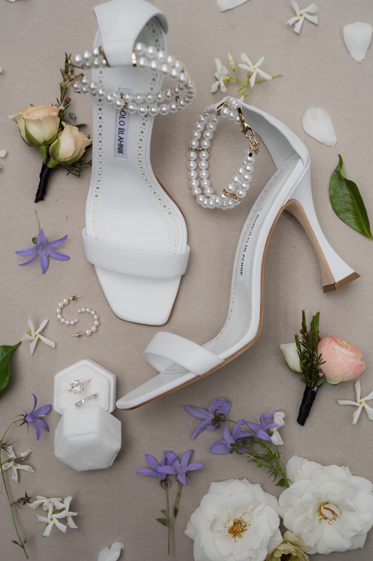 pearl strap wedding shoes