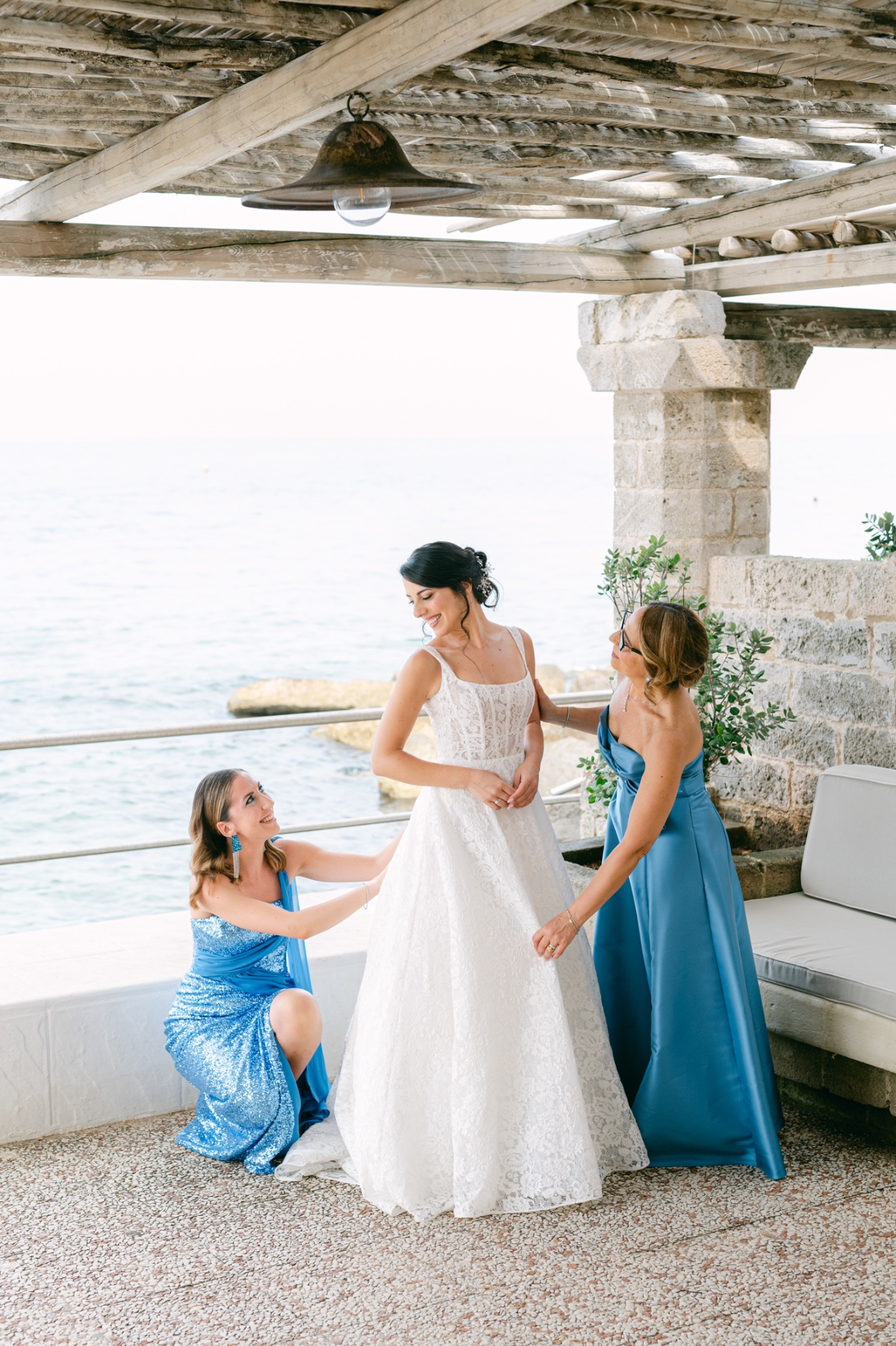 bright blue bridesmaid dresses