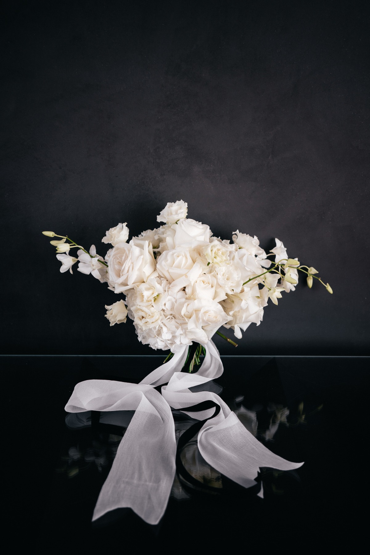 all-white wedding bouquet