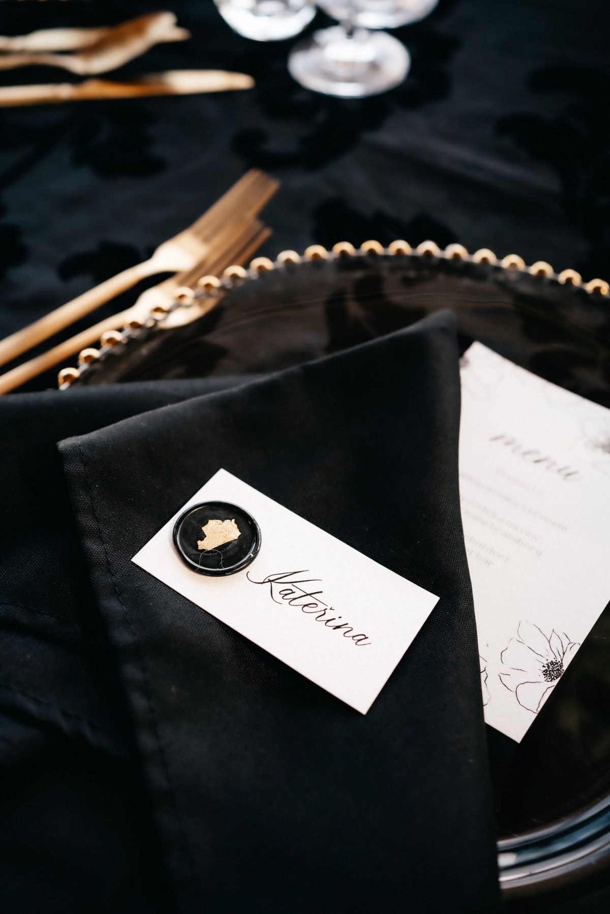 place cards with custom wax seal
