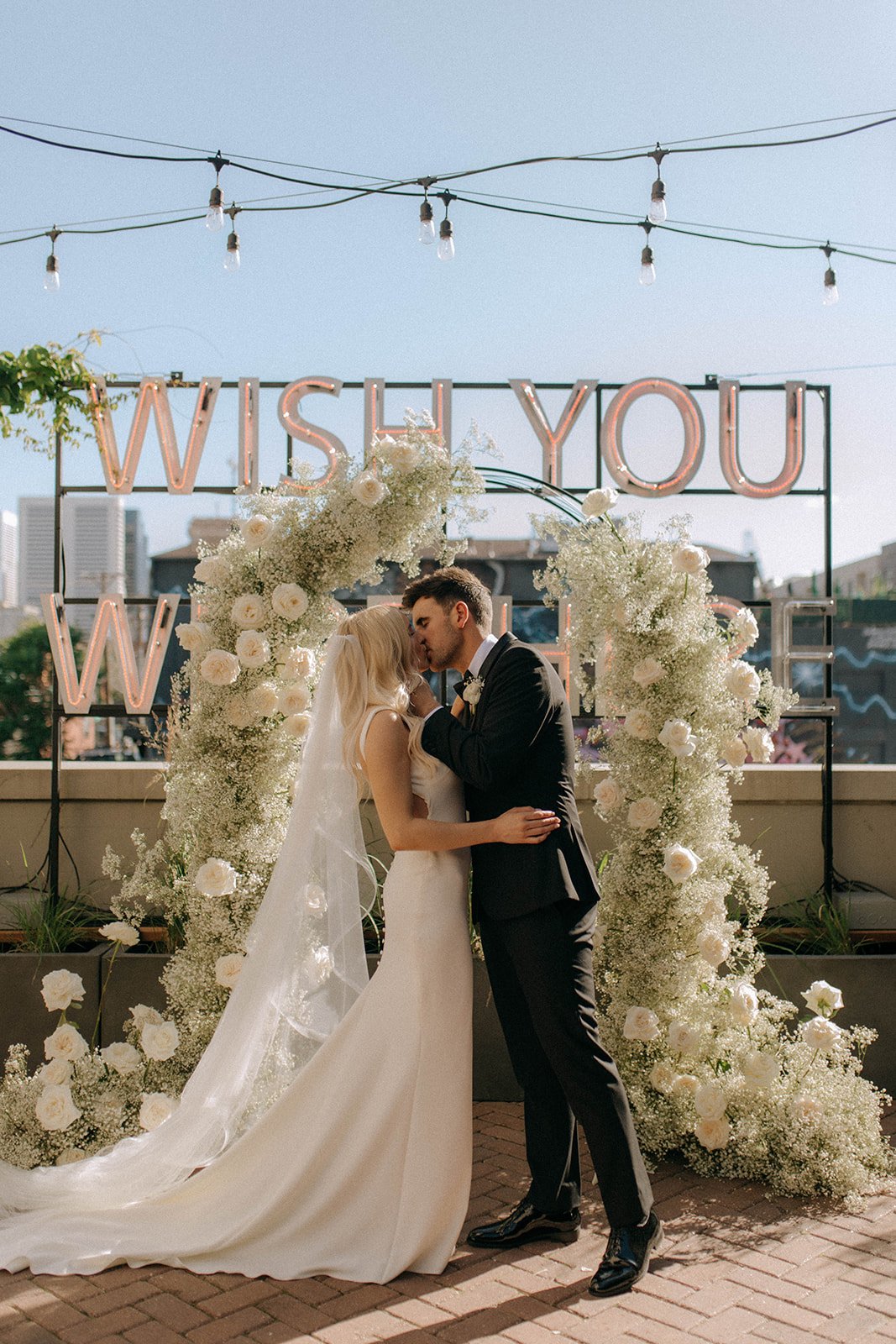 A modern Denver wedding featuring the perfect custom luxury signage