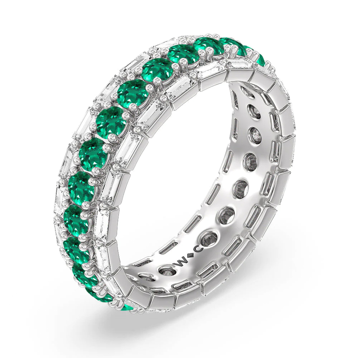 emerald and diamond eternity band from with clarity