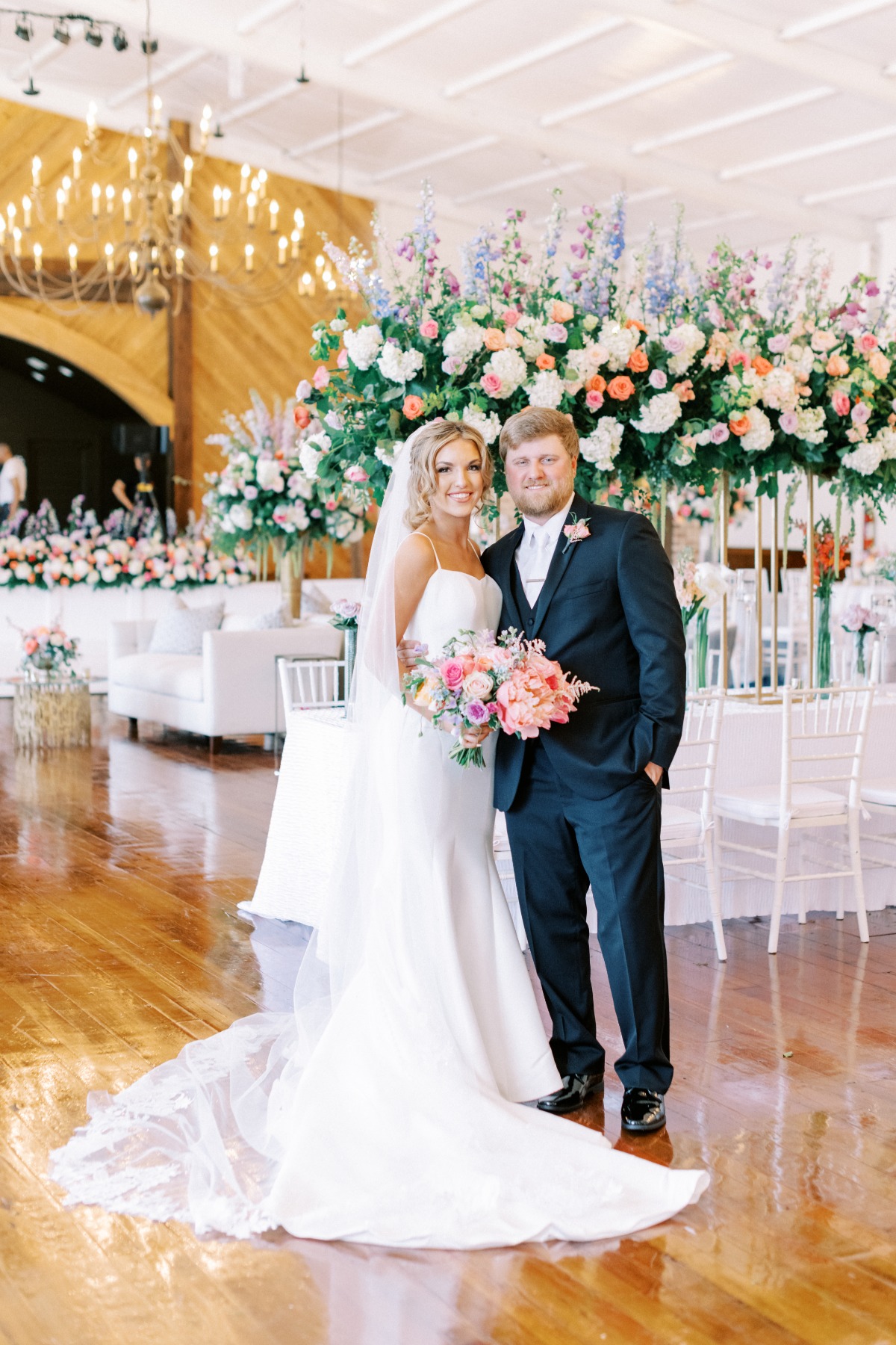 muted colorful summer wedding centerpieces