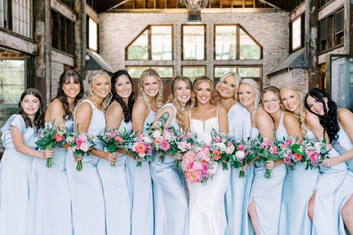 light blue bridesmaid dresses