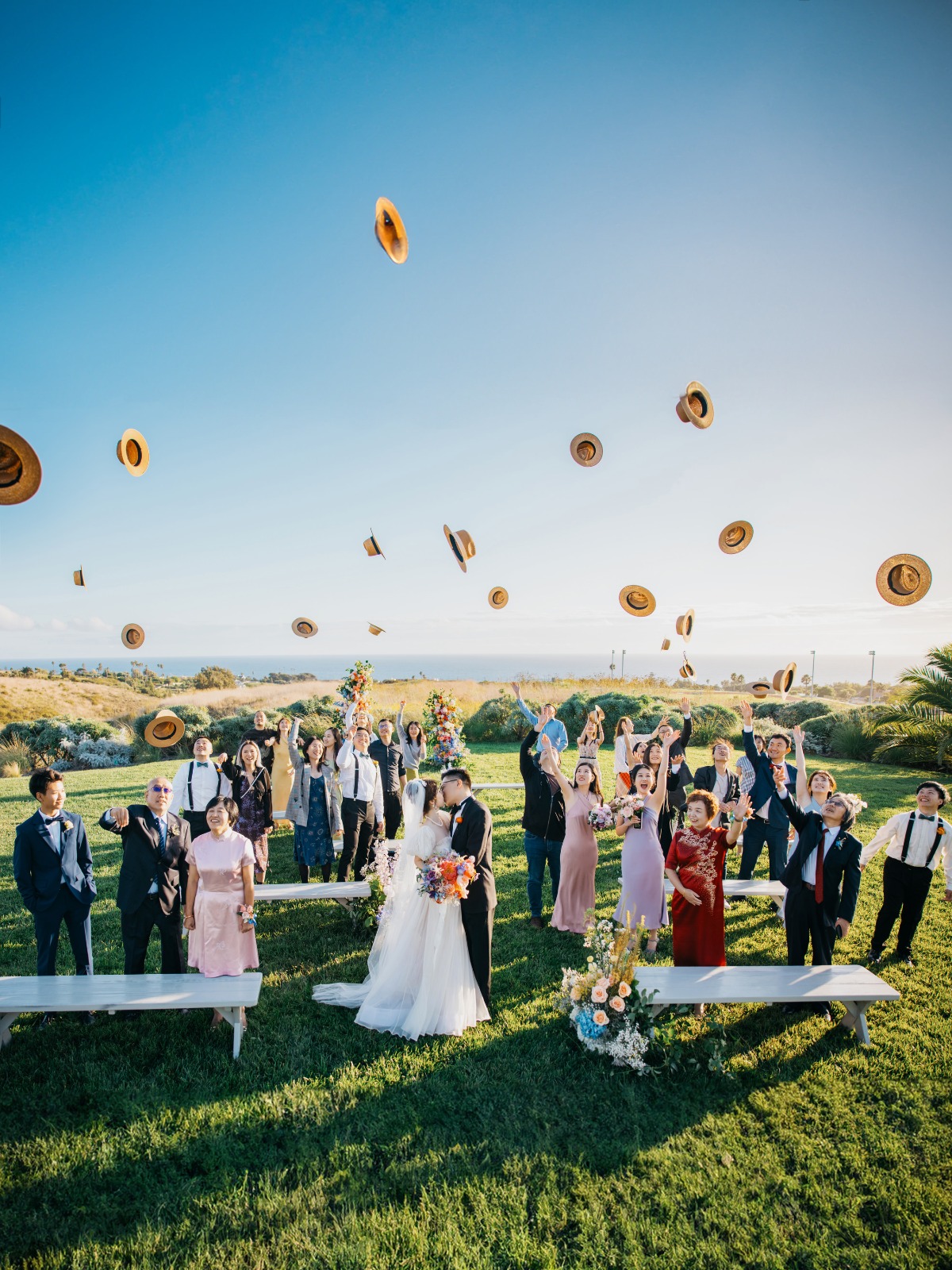 wedding ceremony hat toss