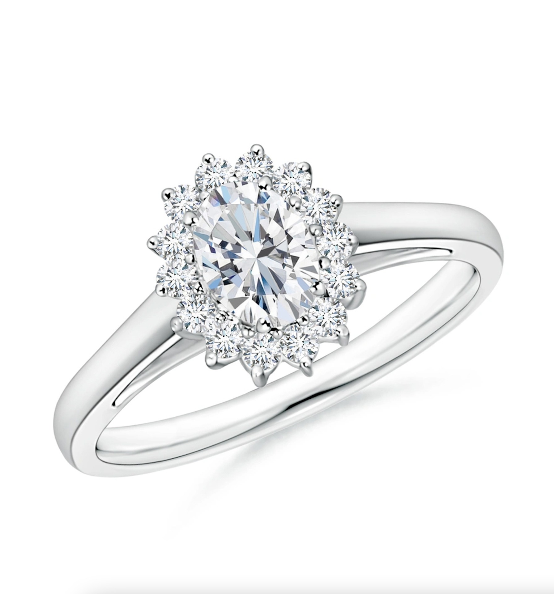 Lab-Grown Diamond Curved Floral Ring