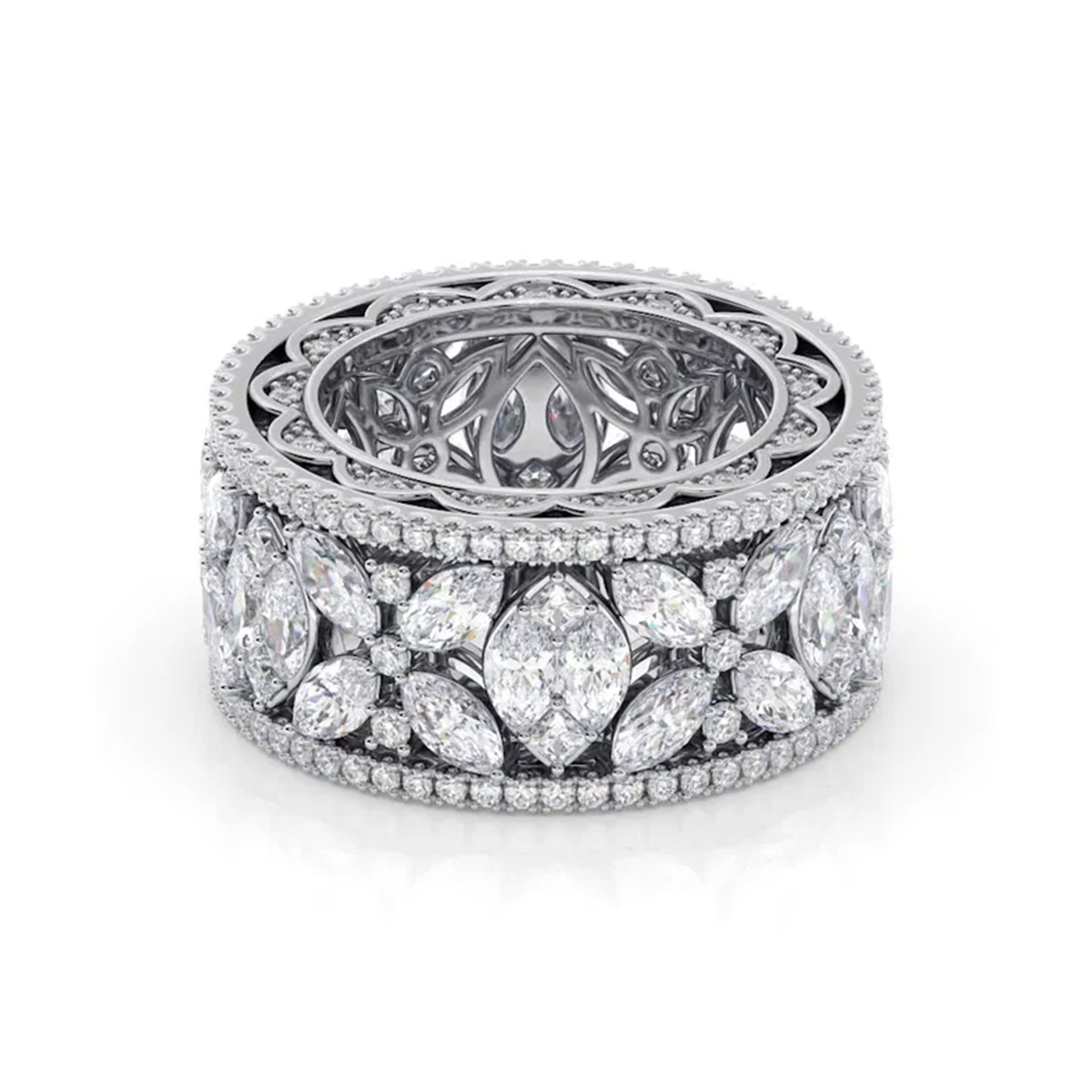 floral inspired diamond eternity band from from with clarity