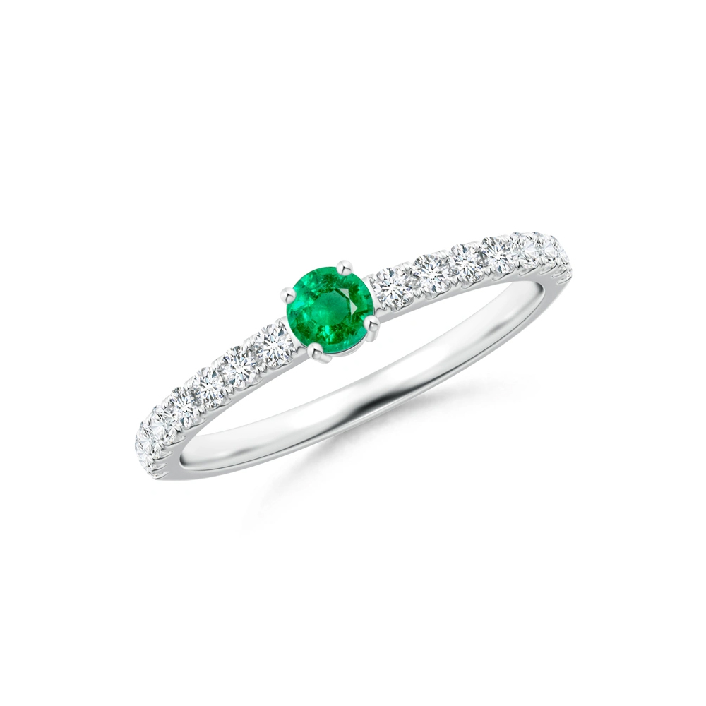 emerald and diamond promise ring from Angara