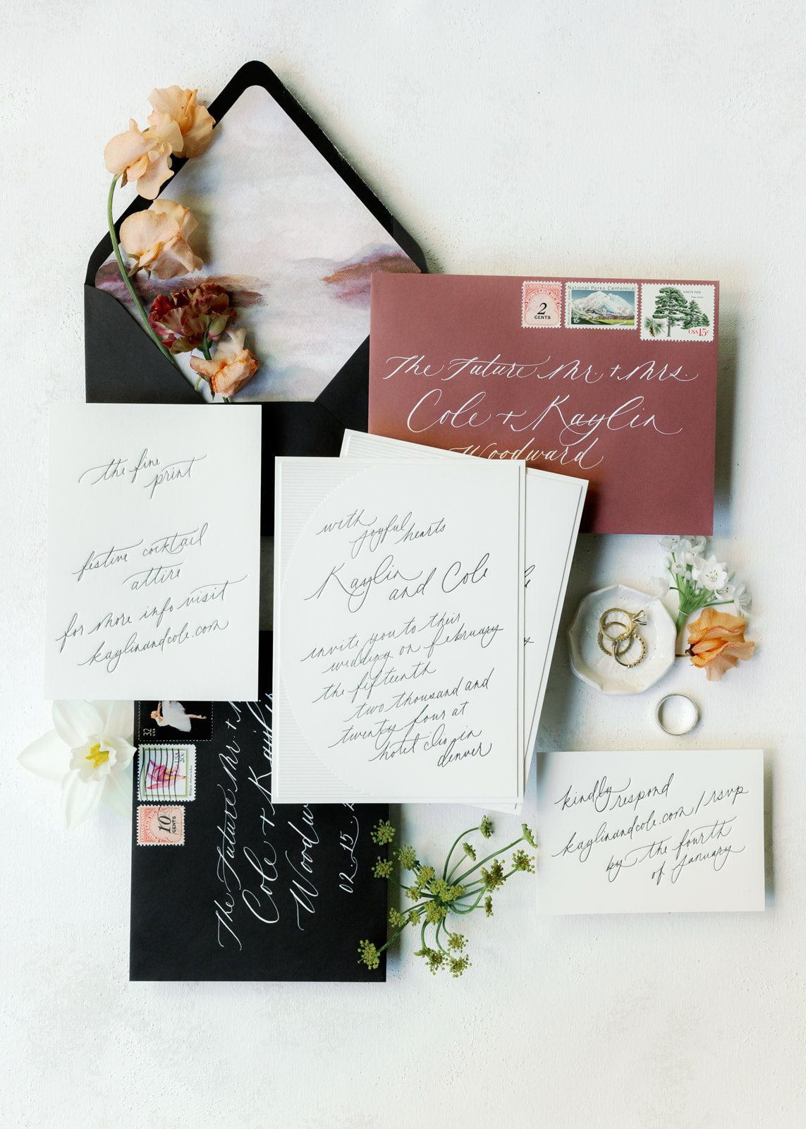 hand calligraphed invitations