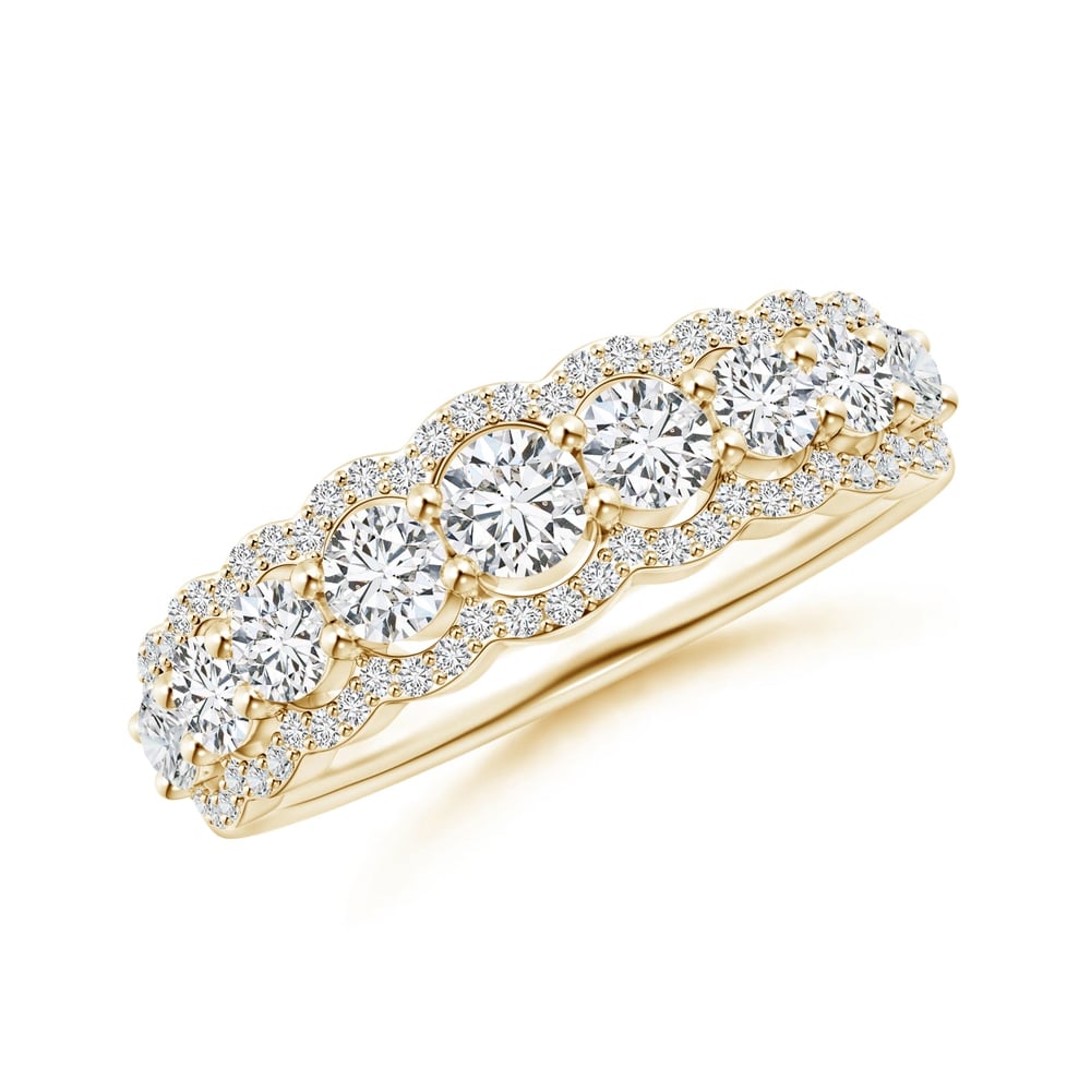 scallopped diamond anniversary ring from Angara
