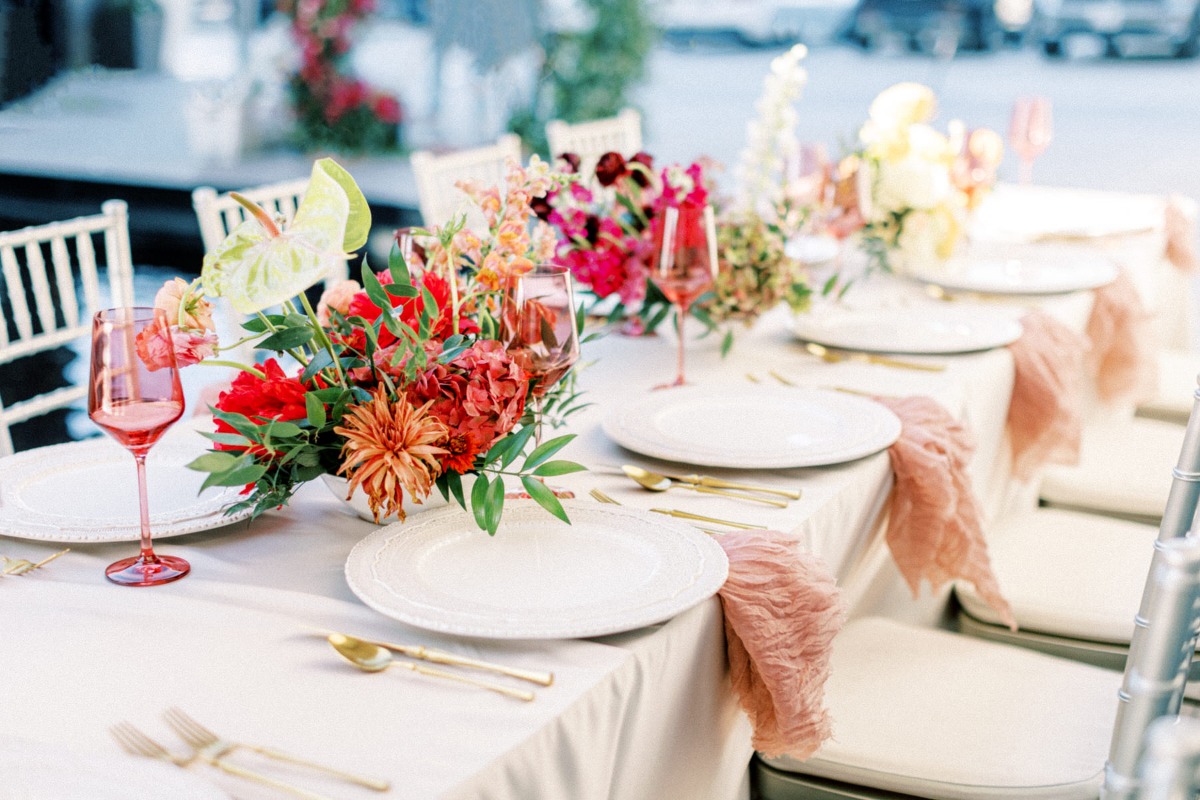 colorful wedding reception ideas